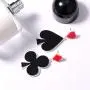 Playing Cards Pattern Dangle Earrings Hearts Spades Plum Poker Acrylic Earring Unique Funny Cards Earrings for Women Girls Jewelry