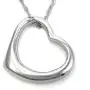 Pearl of Dream Perfect Love Open Heart [Large Size] Sterling Silver Pendant Necklace