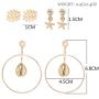 Bmadge Gold Geometric Earrings Exaggerated Statement Earrings Punk Stylish Sectored Twisted Earring Jewelry for Women and Girls