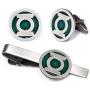 SharedImagination Green Lantern Cufflinks, Justice League Tie Clip, Batman vs Superman Tie Tack Jewelry, Green Lantern Logo Cuff Links Link Wedding Party Gift, Avengers Groomsmen Gifts