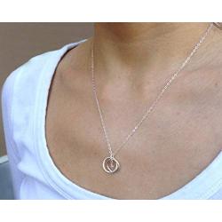 EFYTAL Sister Gifts from Sister, 925 Sterling Silver Interlocking Rings Necklace, Birthday Jewelry Gift Necklaces for Sisters, Gift for Big Sis Little Sis