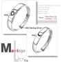 Beydodo 925 Sterling Silver Rings Engagement Couple Rings Sun and Moon 2In1 I Love You Rings Adjustable Custom
