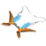 NEWEI Acrylic Flying Yellow-Blue Macaw Parrot Bird Earrings Dangle Drop Animal Jewelry For Women Girls Teen Charm Gifts