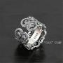 LOVECOM 990 Sterling Silver Dragon Rings for Men Vintage Open Ring Thai Silver Jewelry Cool Birthday Party Gift