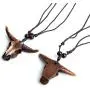 Scddboy Vintage Gothic Bull Skull Head Necklace - Retro Tribe Pendant Chain Scddboy Vintage Gothic Bull Skull Head Necklace - Retro Tribe Pendant Chain
