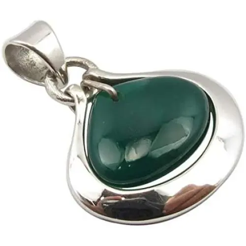 SilverStarJewel Green Onyx Pendant 2.8 cm 3.9 Grams 925 Pure Silver Gems Gift SilverStarJewel Green Onyx Pendant 2.8 cm 3.9 Grams 925 Pure Silver Gems Gift