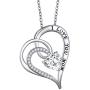 S925 Sterling Silver I Love You Mom Heart Pendant Necklace for Mother Mama Mommy Mum Birthday Jewelry Gifts