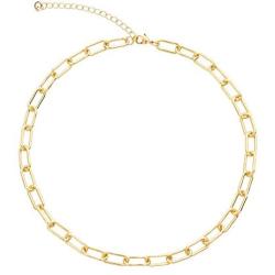 Amvie Choker Necklaces for Women Dainty 14K Gold Plated Layered Choker Necklace Simple Cute Beaded Snake Chain Link Choker Necklaces Jewelry for Teen Girls