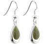 Connemara Marble Earrings Celtic Irish Teardrop Rhodium Plated Made in Ireland
