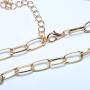 TseanYi Punk Chunky Chain Necklace Gold Paperclip Choker Necklace Oval Link Chain Collar Necklaces Jewelry for Women and Girls (Gold)