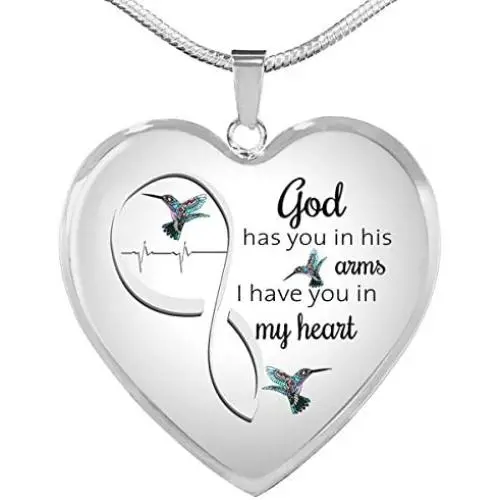 Hummingbird God Has You In Arms I Have You In My Heart Luxury Necklace Necklace Jewellery Gifts Circle - Perfect Happy Gift Hummingbird God Has You In Arms I Have You In My Heart Luxury Necklace Necklace Jewellery Gifts Circle - Perfect Happy Gift