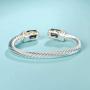 UNY Designer Inspired Jewelry Radiant CZ Cable Wire Antique Bangle Elegant Beautiful