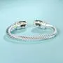 UNY Designer Inspired Jewelry Radiant CZ Cable Wire Antique Bangle Elegant Beautiful UNY Designer Inspired Jewelry Radiant CZ Cable Wire Antique Bangle Elegant Beautiful
