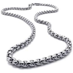 Sandra Mens Jewelry 2mm-5mm 16''-40'' Silver Stainless Steel Square Rolo Necklace Chain