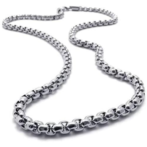 Sandra Mens Jewelry 2mm-5mm 16''-40'' Silver Stainless Steel Square Rolo Necklace Chain