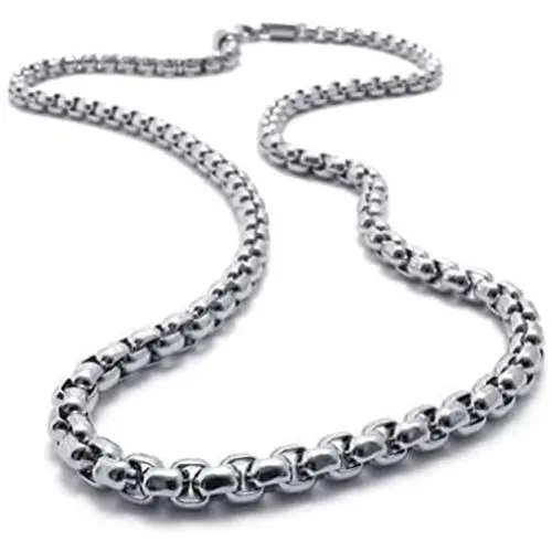 Sandra Mens Jewelry 2mm-5mm 16''-40'' Silver Stainless Steel Square Rolo Necklace Chain Sandra Mens Jewelry 2mm-5mm 16''-40'' Silver Stainless Steel Square Rolo Necklace Chain