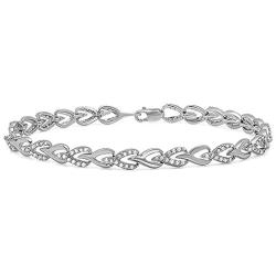 Dazzlingrock Collection 1.00 Carat (ctw) Round Diamond Ladies Tennis Link Bracelet 1 CT