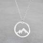 Friendship Snowy Mountain Peak Necklace Magnificent Things Good Luck Pendant with Message Card Calling Hiking Gifts