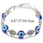 kelistom Evil Eye Hamsa Hand Bracelet for Protection and Luck, Handmade Link Bracelets for Women Men Teen Boys Girls Amulet Jewelry