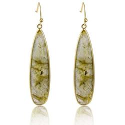 Moregone Natural Stone Long Water Drop Earrings for Women Girls