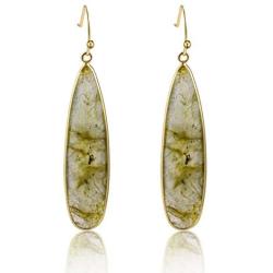 Moregone Natural Stone Long Water Drop Earrings for Women Girls