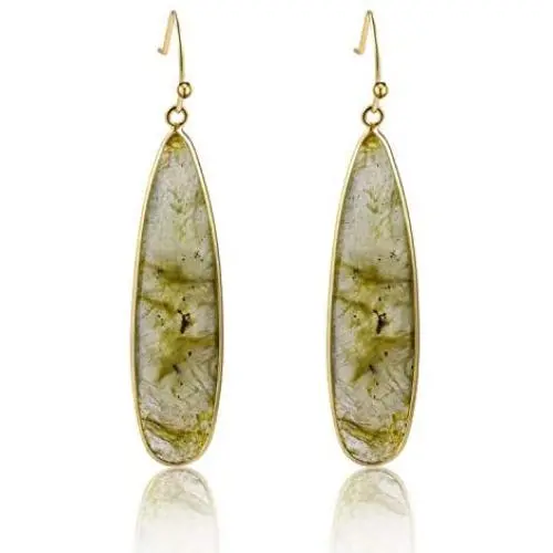 Moregone Natural Stone Long Water Drop Earrings for Women Girls Moregone Natural Stone Long Water Drop Earrings for Women Girls