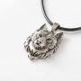 HAQUIL Wolf Necklace - Metal Alloy, Spirit Wolf Head Pendant - PU Leather Cord - Teen Wolf Merchandise