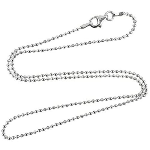 FashionJunkie4Life Italian 925 Sterling Silver 1.5mm Ball Bead Chain Necklace - 16, 18, 20, 22, 24, 30''