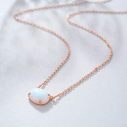 WINNICACA [ Oval & Round ] Sterling Silver Created Opal Choker Necklaces Jewelry Birthday Mothers Day Gifts for Her