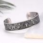 fishhook Viking Nordic Tree of Life Raven Talisman Stainless Steel Magnetic Therapy Cuff Bangle Bracelet for Women Men