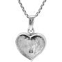 AeraVida One Love Heart Reconstructed Red Coral Inlays .925 Sterling Silver Pendant Necklace