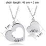 KUIYAI Sister Necklace for 2 Big Sister Little Sister Heart Pendant Necklace