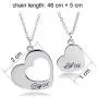 KUIYAI Big Sis Middle Sis Little Sis 3 Piece Cut Heart Necklace Set KUIYAI Big Sis Middle Sis Little Sis 3 Piece Cut Heart Necklace Set