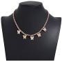 Colorful Statement Big Butterfly Pendant Chunky Chain Choker Necklace Rhinestone Crystal Tennis Chain Tiered Collar Necklace for Women Girl Party Jewelry Gift