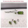 ATTA GEMS Simulated Diaspore Solid Silver Jewelry Suit for Women Change Color Stud Earrings and Pendant Necklaces