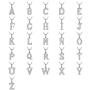 FANZE Womens 925 Sterling Silver Cubic Zirconia Initial Alphabet A-Z 26 Letters Pendant Necklace Birthday Gift