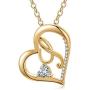 Ursteel Heart Initial Necklace, 14k Gold Plated Dainty Cubic Zirconia Forever Love Heart Letter Pendant Necklaces for Women Teen Girls