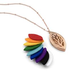 Leaf Diffuser Necklace (Rose Gold)