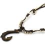 HZMAN Hawaiian Fish Hook Pendant Hemp Cord Chain - Maori Tribal Necklace