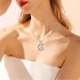 AOBOCO Inspirational Jewelry Gifts Sterling Silver Girls Animals On the Moon Pendant Neklcaces