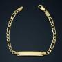 KoolJewelry 14k Yellow Gold High Polish Figaro Baby ID Bracelet (5.5 inches long)
