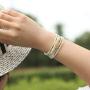 FANCY SHINY Leather Wrap Bracelets Crystal Beads Bracelet Boho Cuff Stone Charm Bracelets with Magnetic Clasp Costume Jewelry for Women