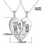 S925 Sterling Silver Mens Womens Couple Lovers Friendship BFF Matching Pendant Necklace for 2