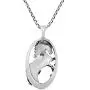 Powerful Oval-Shaped Stallion .925 Sterling Silver Horse Pendant Necklace