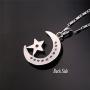 U7 Statement Islamic Jewelry I Love You to The Moon and Back Crescent Moon Star Pendant Necklace