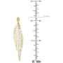 Kooljewelry 14k Yellow Gold Diamond-cut Leaf Dangle Earrings