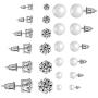 SUNSCSC Womens Stainless Steel Round Clear Cubic Zirconia Pearl Stud Earrings for Girls Gift 12 Pairs