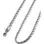FIBO STEEL 4MM Stainless Steel Twist Rope Chain Necklace for Men Women,16-36 inches