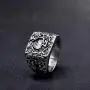 JAJAFOOK Mens Stainless Steel Ring, Poker Spade Ace, Vintage Biker Rings, Black Silver Size 6 7 8 9 JAJAFOOK Mens Stainless Steel Ring, Poker Spade Ace, Vintage Biker Rings, Black Silver Size 6 7 8 9
