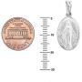 Ritastephens Italian Sterling Silver Miraculous Virgin Mary Medal Latin Prayer Charm Pendant Necklace(12mm, 15mm, 19mm)